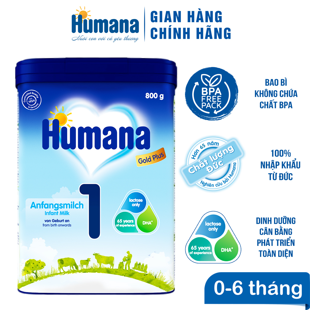 SỮA HUMANA GOLD PLUS 1 800G - NHẬP KHẨU 100% TỪ ĐỨC