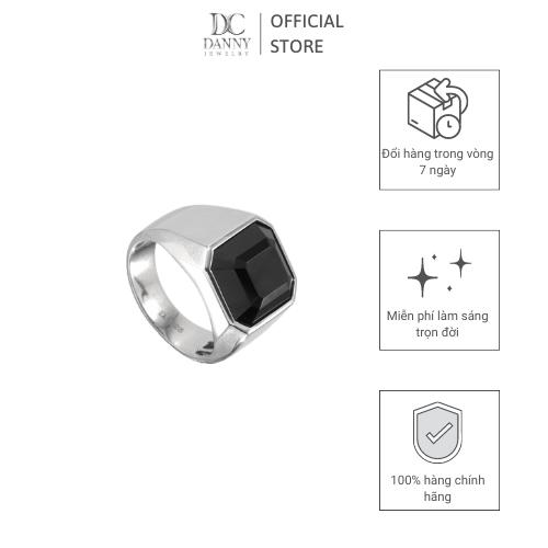 Nhẫn Nam Danny Jewelry Bạc 925 Đính Đá Onyx Xi Rhodium N0001