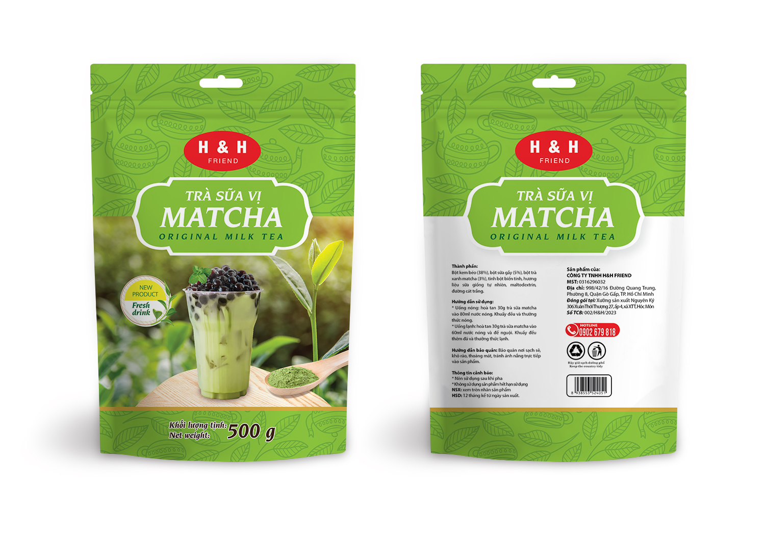 Trà sữa vị matcha túi 500g