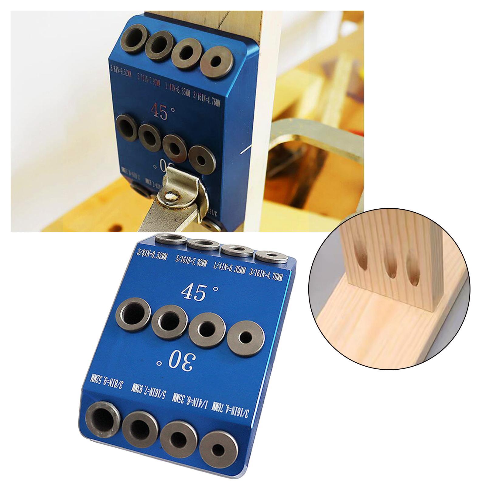 30/45/90 Degree Angle Oblique Pocket Hole Jig British Drill Guide Dowel Jig Kit Wood Drill Locator for Wood Jointing