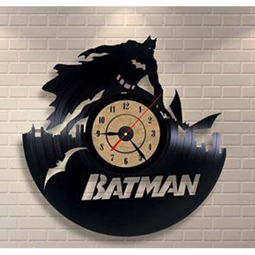 Đồng hồ đĩa than hình BATMAN , sử dụng kim trôi máy êm không gây tiếng động, thích hợp làm quà tặng , trang trí
