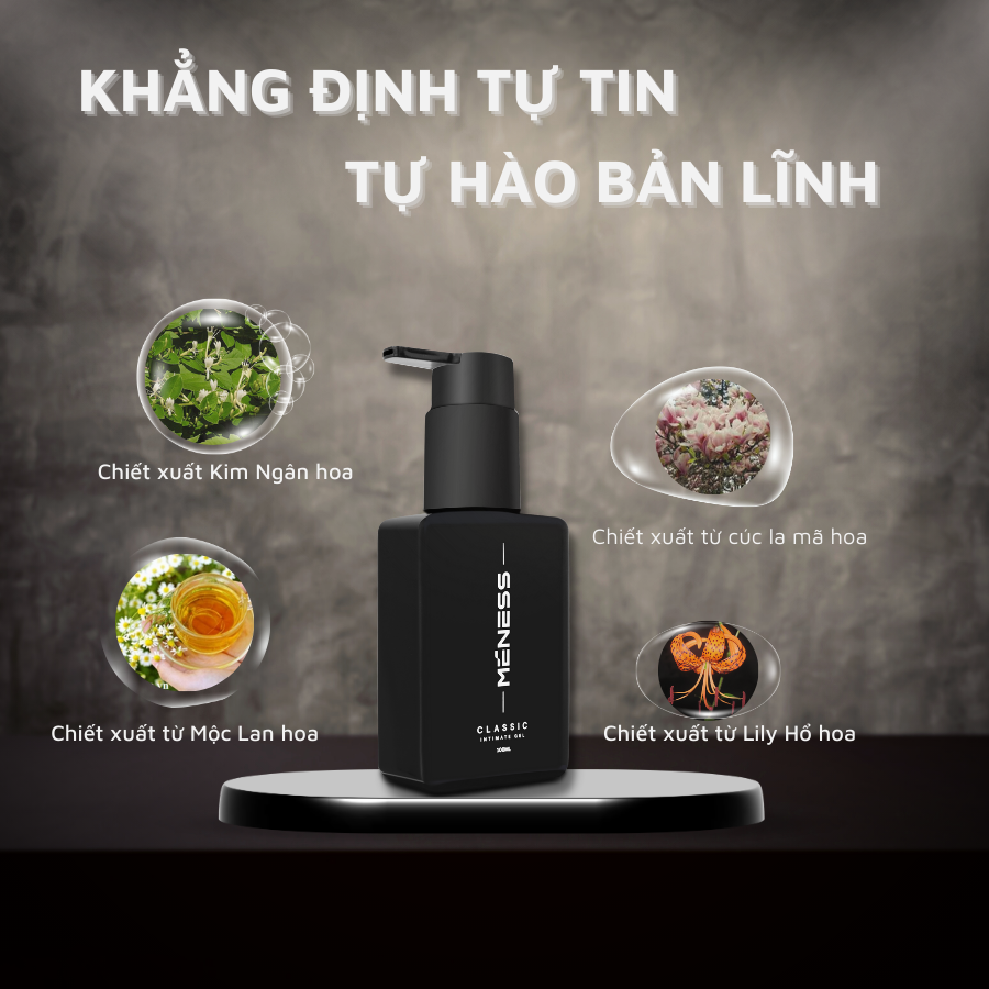 Hình ảnh Dung dịch vệ sinh nam MENESS, hương nước hoa gỗ ĐỨC quyến rũ và lịch lãm, ngăn ngừa vi khuẩn và khử mùi lên đến 48h