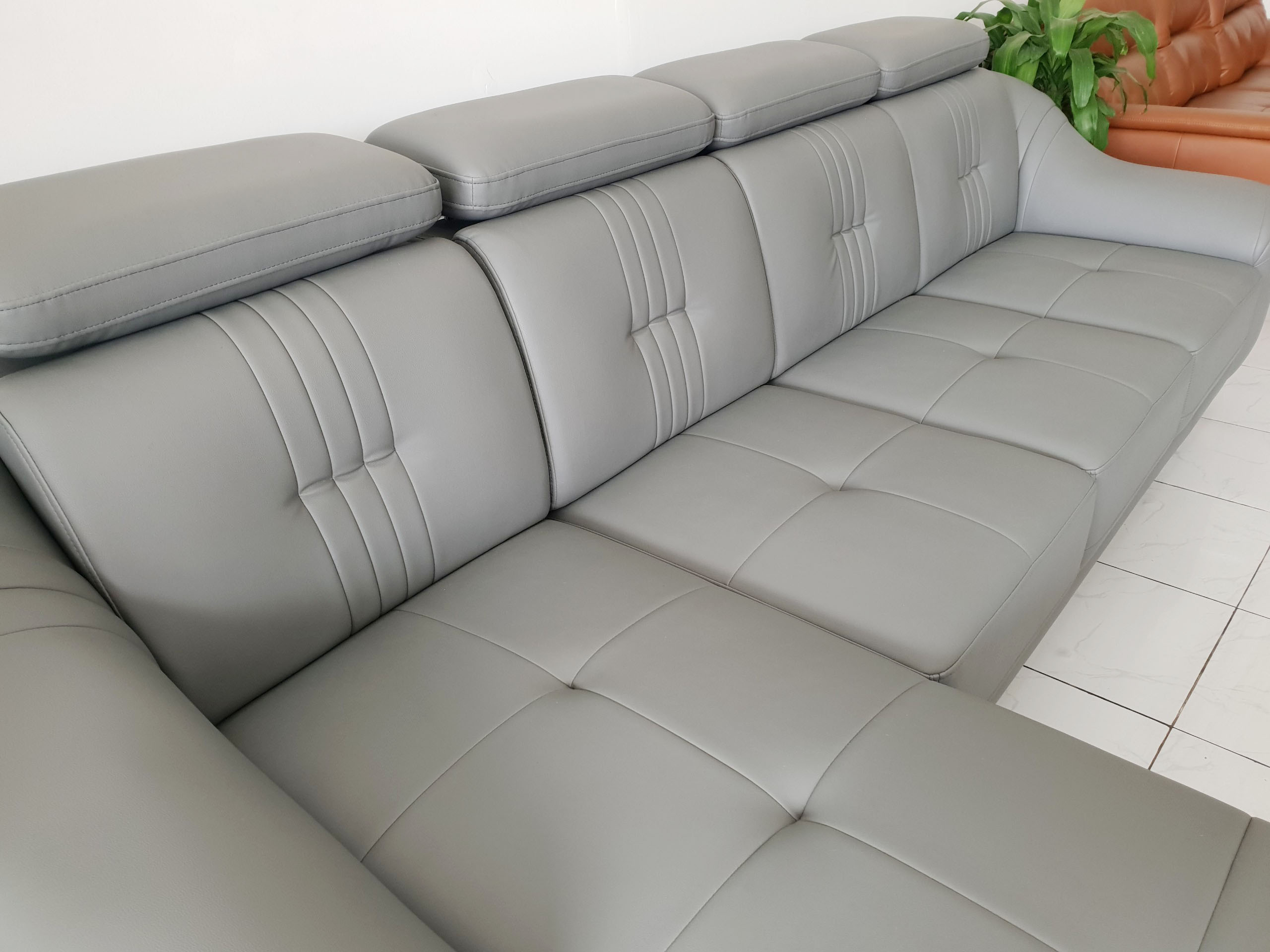 Ghế Sofa Phòng Khách Lớn Góc Chữ L _ Màu Xám Sang Trọng _ Size 2800 x 1800