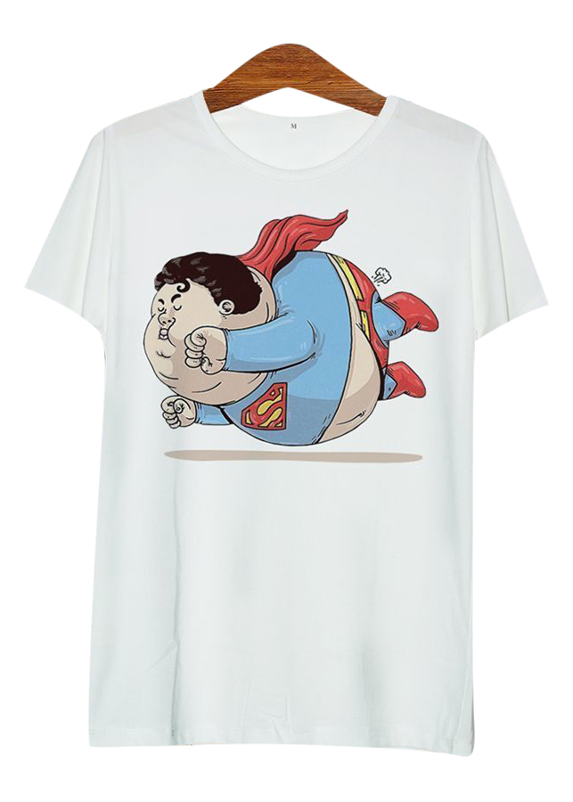 Áo thun tay màu Superman béo phì ATFU104