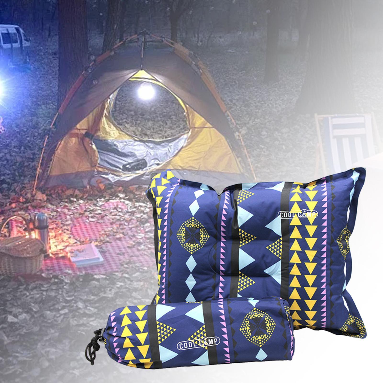 Colorful Inflating Travel Camping Pillow with Storage Bag