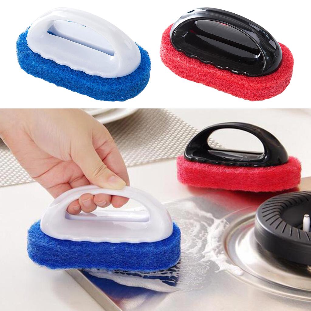 2x Soft Brush Dish Kitchen Sink Toilet Bathtub Washing Scrubber with Handles