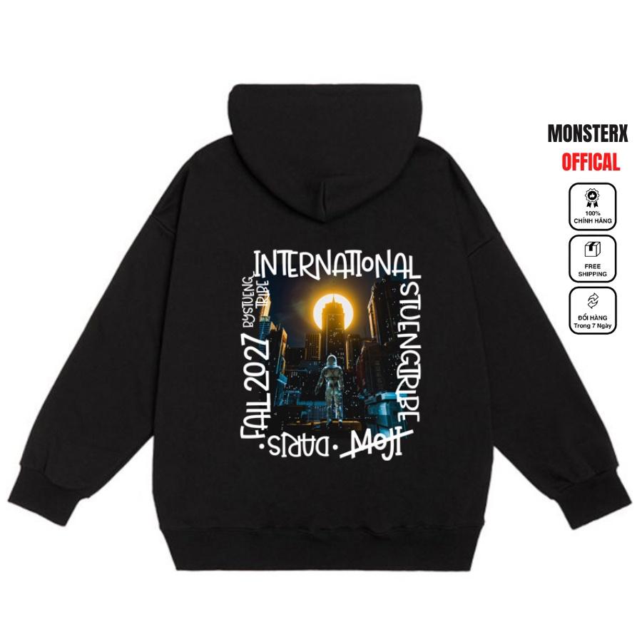 Áo mũ Hoodie Unisex MonsterX Astro form rộng 3 màu nỉ bông cặp đôi nam nữ Oversize Ulzzang thu đông