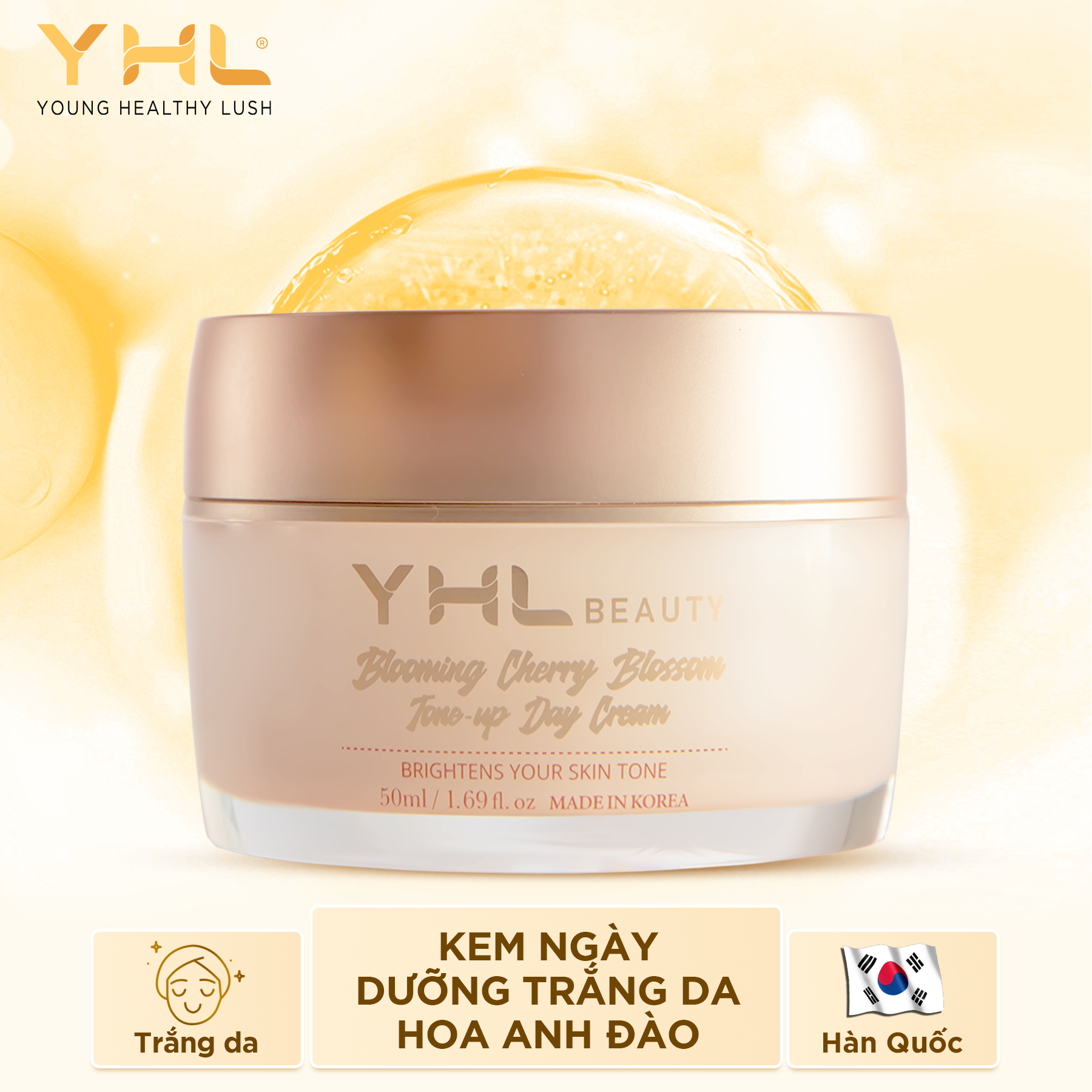 Kem ngày dưỡng trắng sáng da hoa anh đào YHL 50ml Hàn Quốc