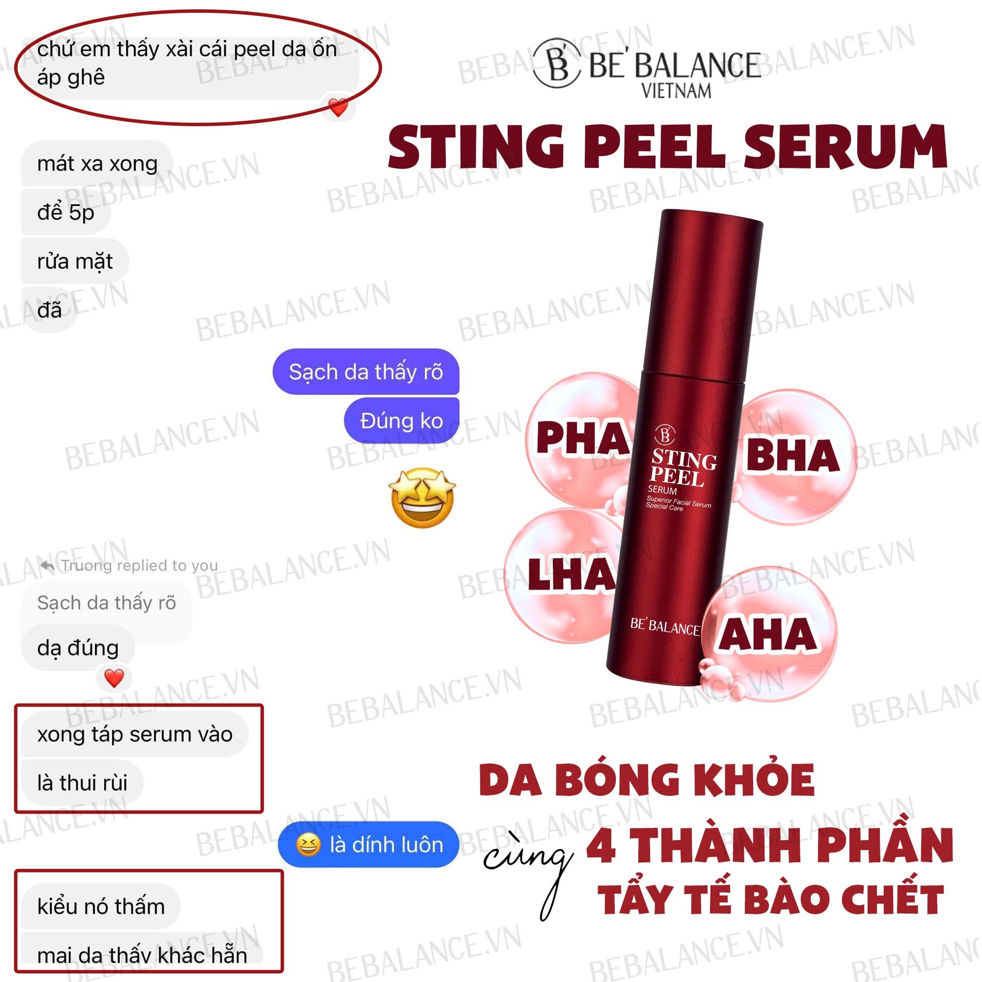 Tẩy tế bào chết hoá học BEBALANCE Sting Peel Serum 30ml