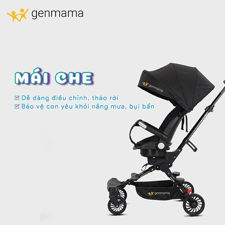 Xe đẩy cho bé, xe đẩy siêu nhẹ gấp gọn đa năng mái che ngăn tia UV, ghế xoay 360 độ, 3 tư thế ngồi, ngả, nằm mẫu mới 2022