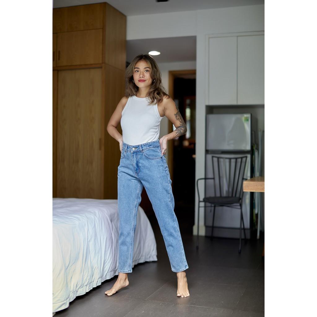 Quần Mom Fit Jeans - warm Blue