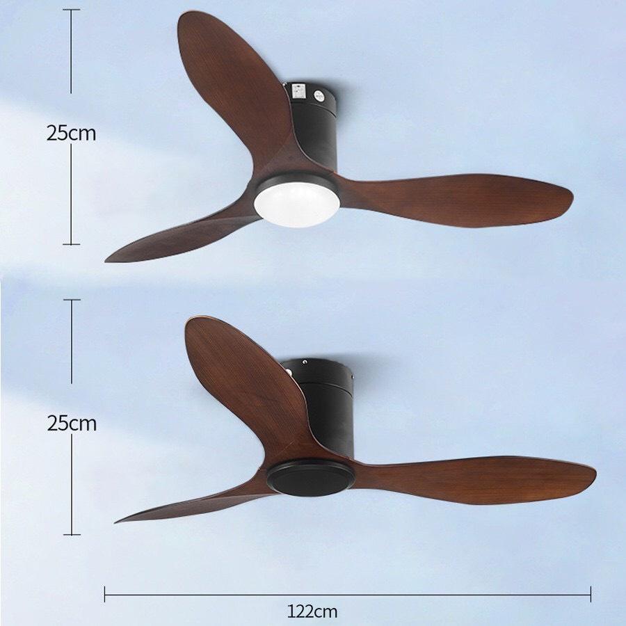 Quạt Trần 3 Cánh Cho Chung Cư Trần Thấp,Động Cơ DC 6 Tốc Độ,Thiết Kế Hiện Đại