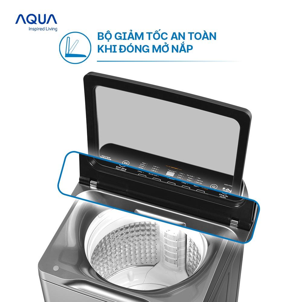 Máy giặt cửa trên Aqua 9kg AQW-FR90GT.S - Hàng chính hãng - Chỉ giao HCM, Hà Nội, Đà Nẵng, Hải Phòng, Bình Dương, Đồng Nai, Cần Thơ