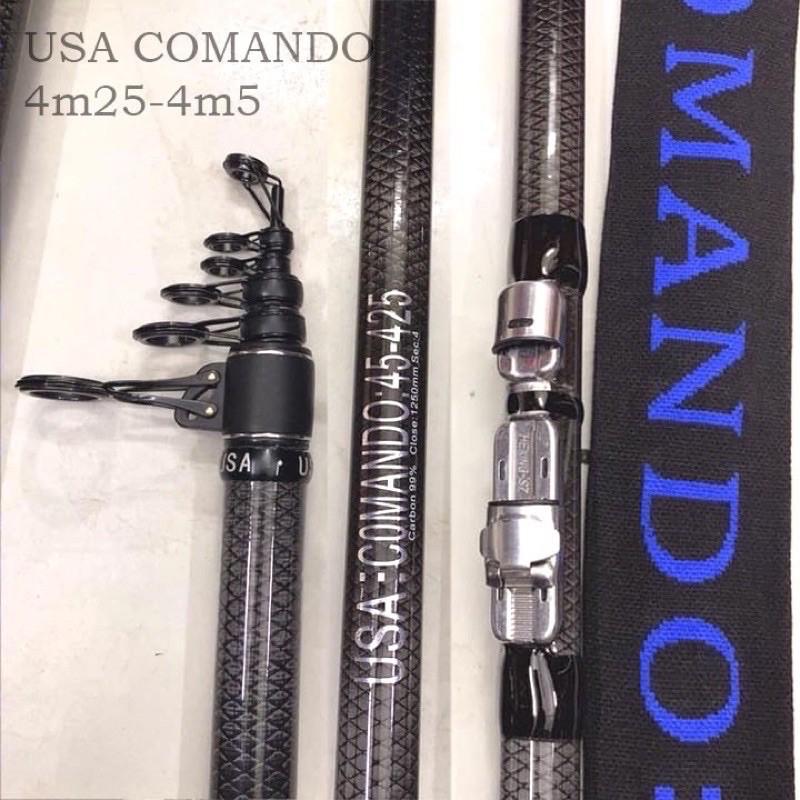 Cần câu lục xa bờ Comando USA 4m25 và 4m5 Hàng loại 1 cần tải cá 20kg y hình xả kho