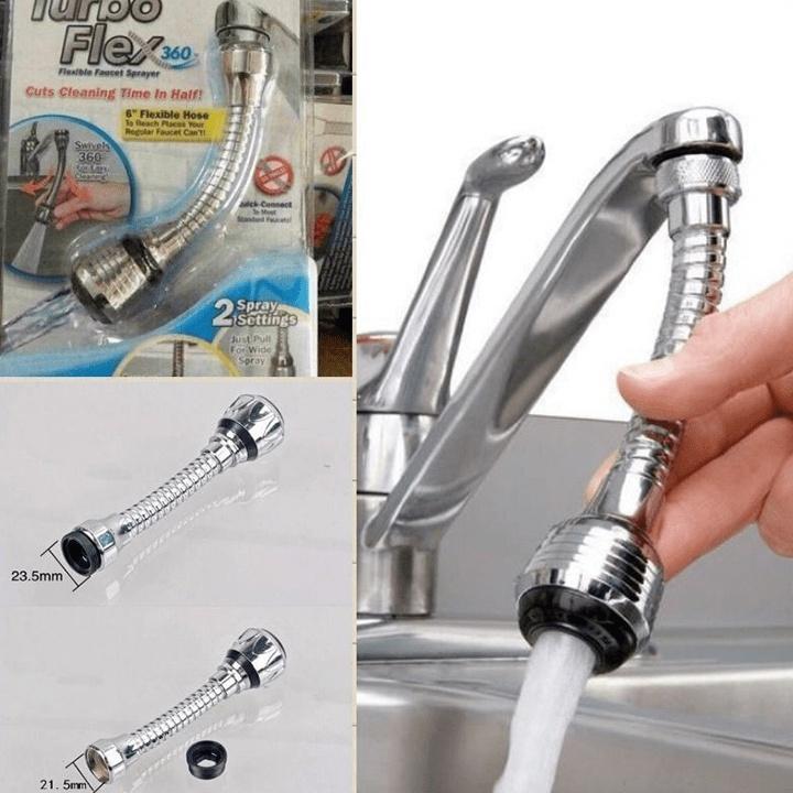 Đầu Vòi Xịt Nước Tăng Áp Cho Vòi Bồn Rửa  Flex 360, đầu nối vòi rửa bát tăng áp xoay 360 độ điều chỉnh chế độ nước