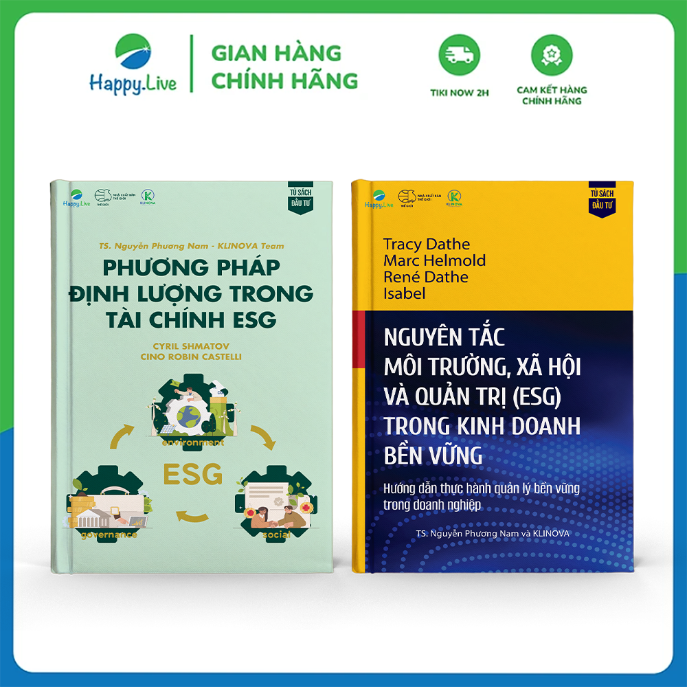 Bộ sách Giải pháp ESG: Kết nối tư duy quản trị và dữ liệu định lượng (gồm 2 cuốn) - Happy Live