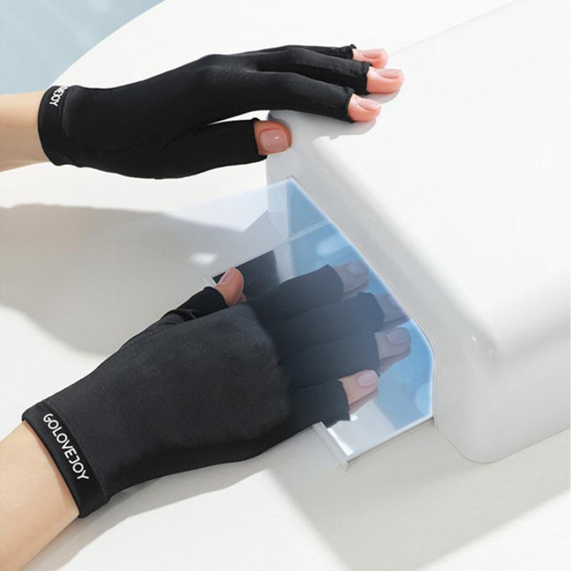 Chống UV Gel Shield Găng tay không ngón tay làm móng tay Đèn LED Đèn Nails Bảo vệ máy sấy Găng tay Cưỡi xe chống nắng Găng tay Color: Purple