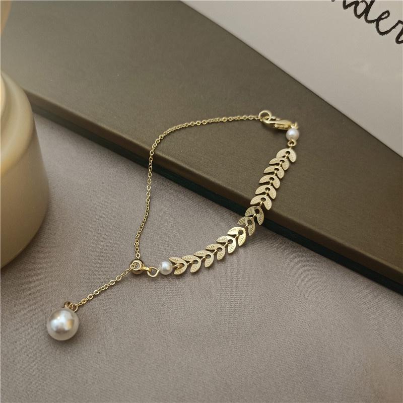 Korean Wheat Ear Pearl Bracelet Female Simple Temperament Adjustable Friendship Bracelet for Women