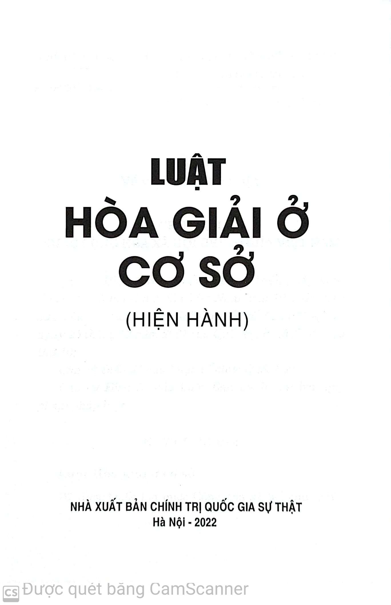 Luật hòa giải ở cơ sở (hiện hành)