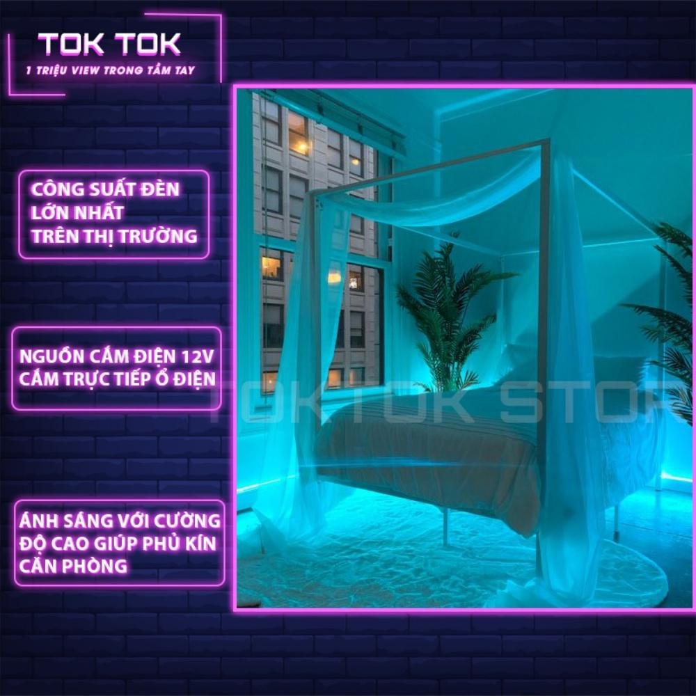 Dây đèn led cảm biến âm thanh silicon tiktok, chiều dài 5m 16 triệu màu, điều khiển qua APP điện thoại,bảo hành 12 tháng