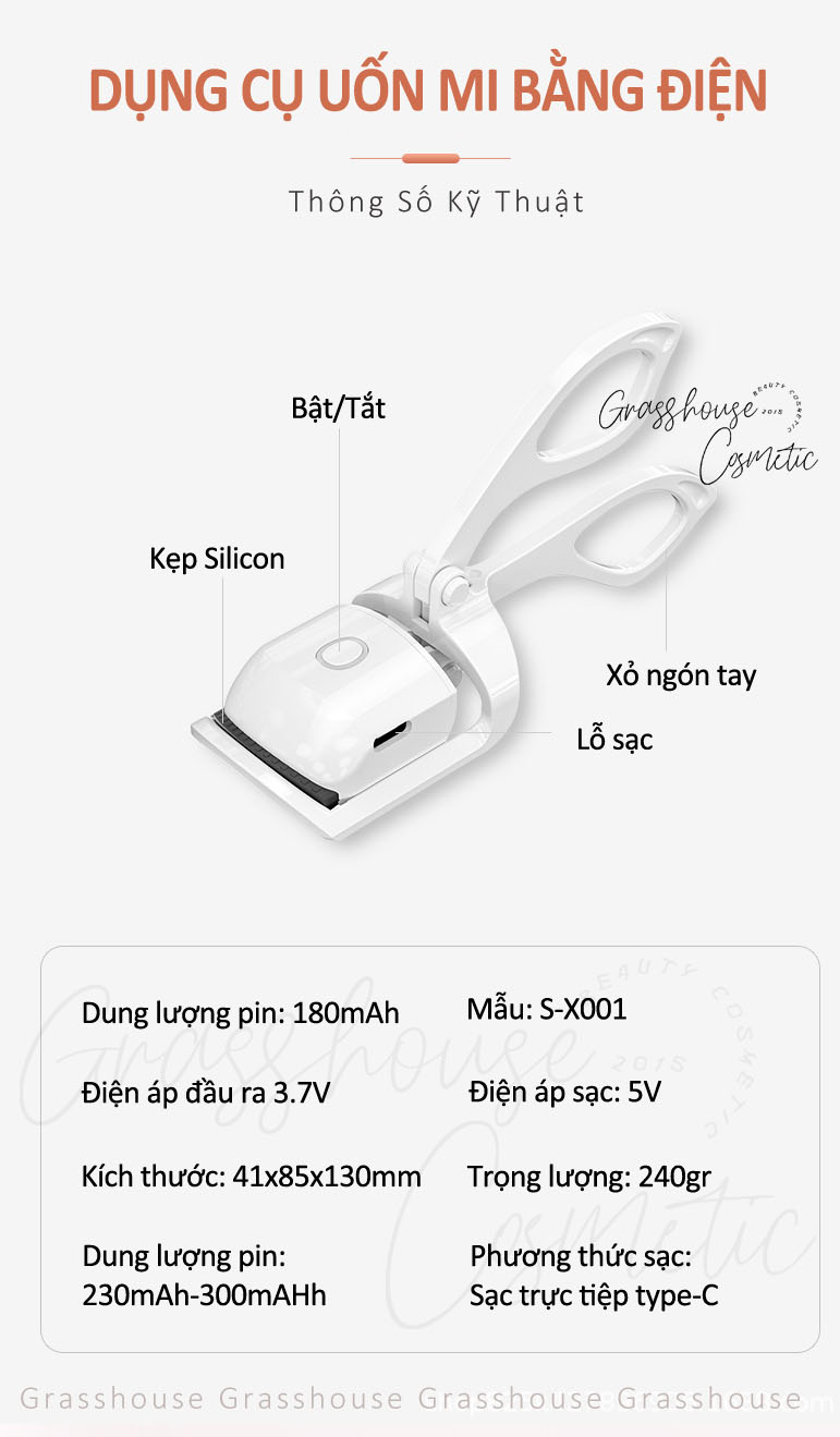 Máy Uốn Mi Bằng Nhiệt An Toàn, Dụng Cụ Uốn Lông Mi Cong Tự Nhiên Bằng Nhiệt Kiểm Soát Nhiệt Độ Magic Curl