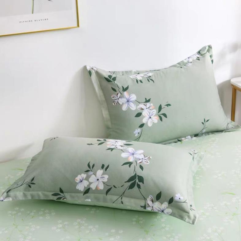 Bộ Chăn ga cotton poly cao cấp- mẫu HOA XANH 123 giá tốt