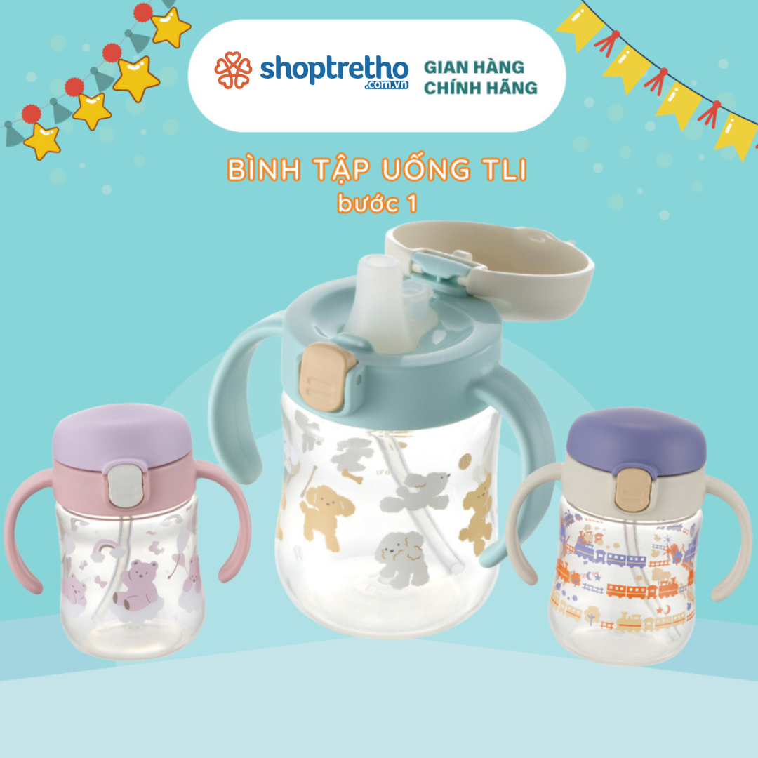 Bình tập uống TLI Richell Nhật Bản - bước 1 200ml | Baby