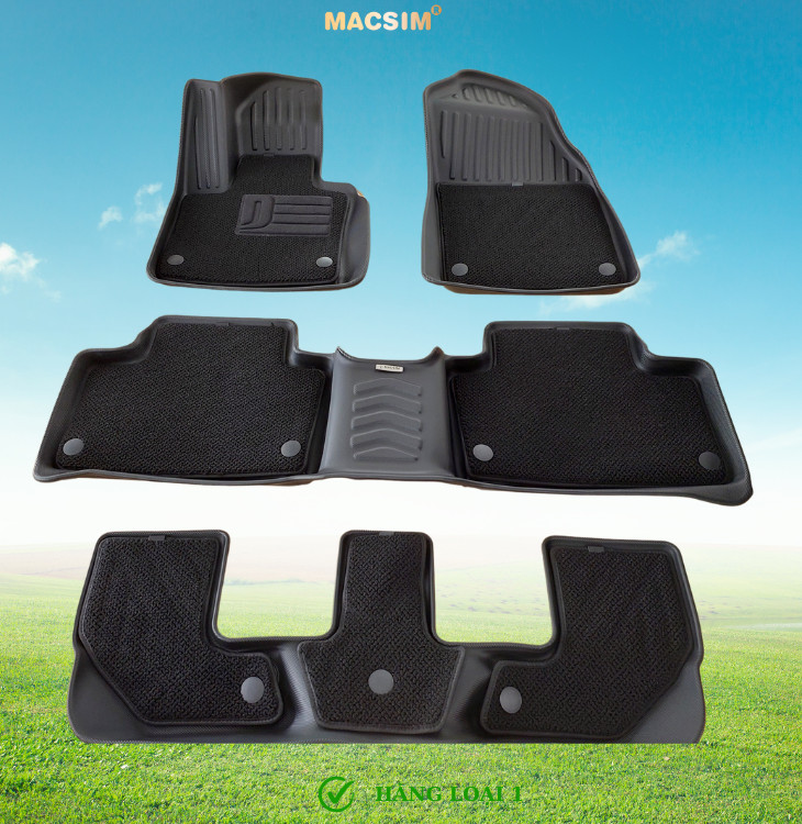 Thảm lót sàn ô tô 2 lớp cao cấp dành cho xe Volvo XC90 2012 - nay (qd) nhãn hiệu Macsim chất liệu TPE màu đen