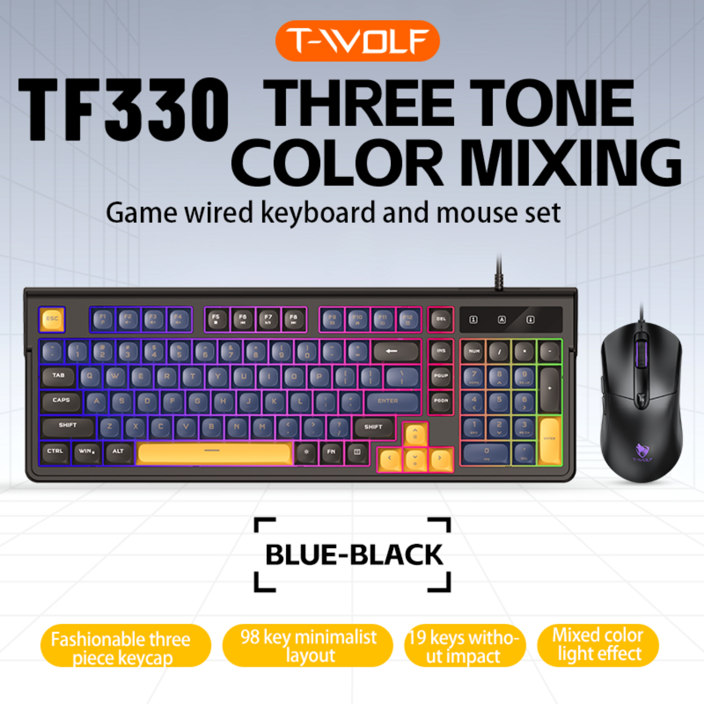 Combo Phím Chuột Có Dây T-WOLF TF330 – Hàng Chính Hãng