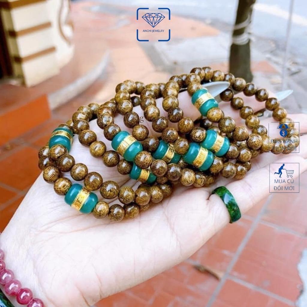 Vòng tay trầm hương 10mm mix lu thống phong thủy mệnh kim / mộc / thủy / hỏa / thổ.