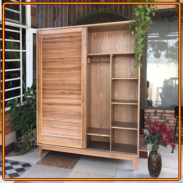 Tủ quần áo gỗ sồi cửa lùa Tundo 120 x 60 x 200 cm