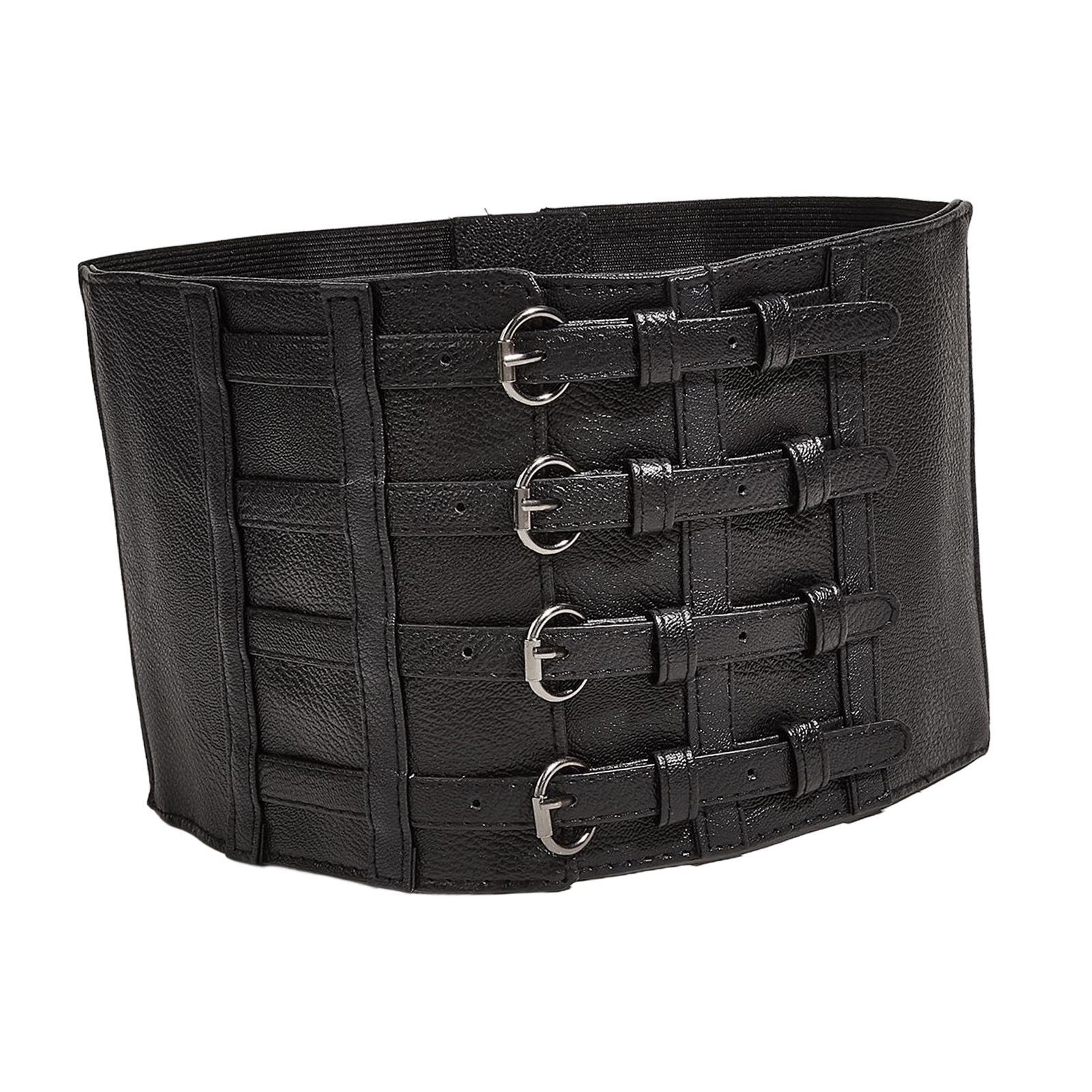Fashion  Corset Waist Training PU Leather Women Elastic Waist Belt