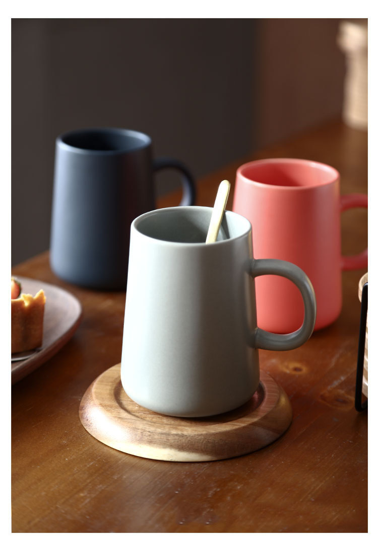 Ly gốm sứ màu pastel quai cầm phong cách Nhật