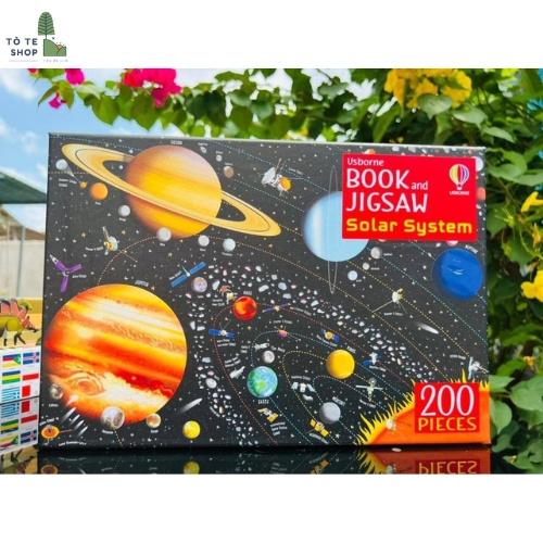 Tranh ghép hình vũ trụ kèm sách , xếp hình vũ trụ Jigsaw solar system , tranh ghép hệ mặt trời cực đẹp gồm 200 mảnh