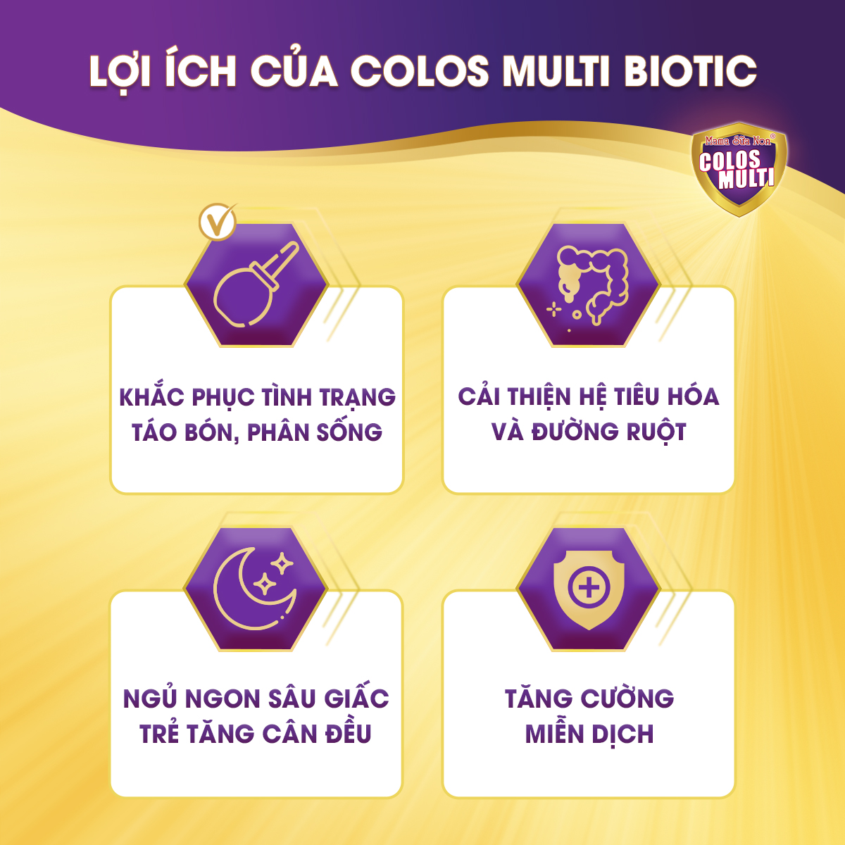 Combo 2 hộp sữa non cho bé Colosmulti Biotic hộp 26 gói x 16g chuyên biệt cho trẻ táo bón, tiêu hóa kém