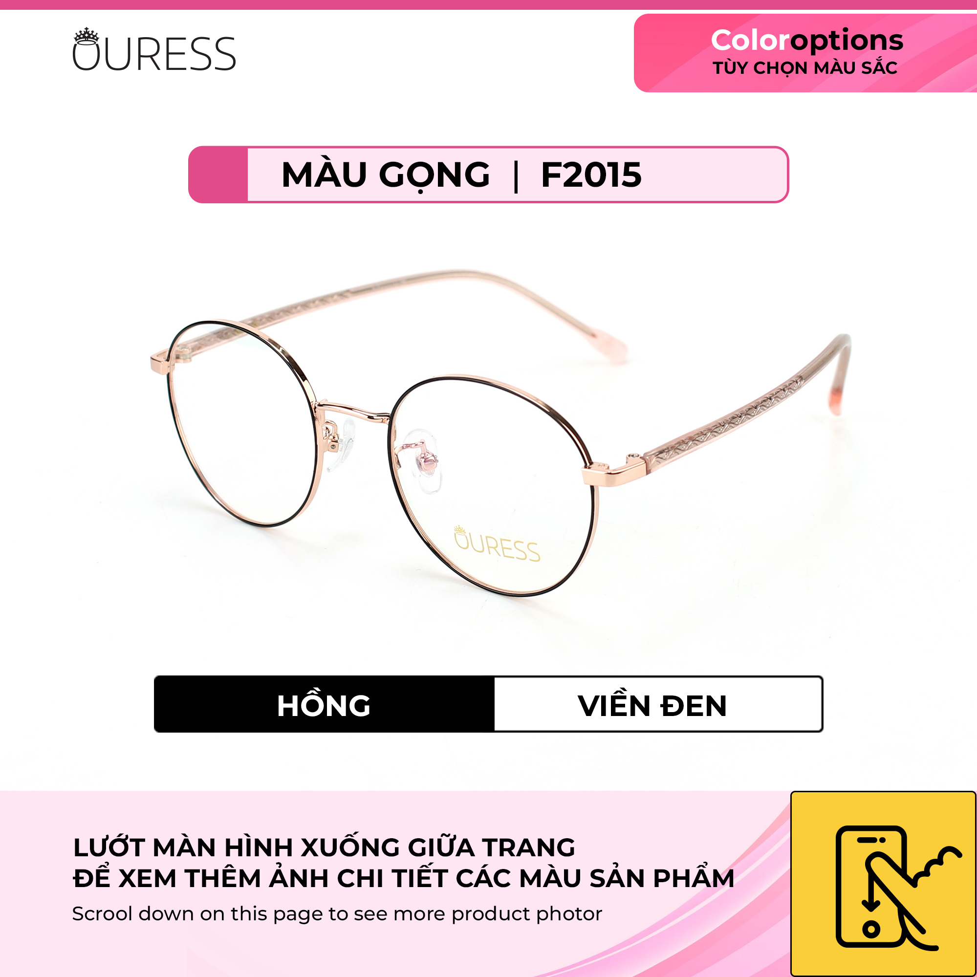 Gọng kính cận 9067 và F2015 titan thời trang mắt kính OURESS nam nữ siêu nhẹ siêu bền