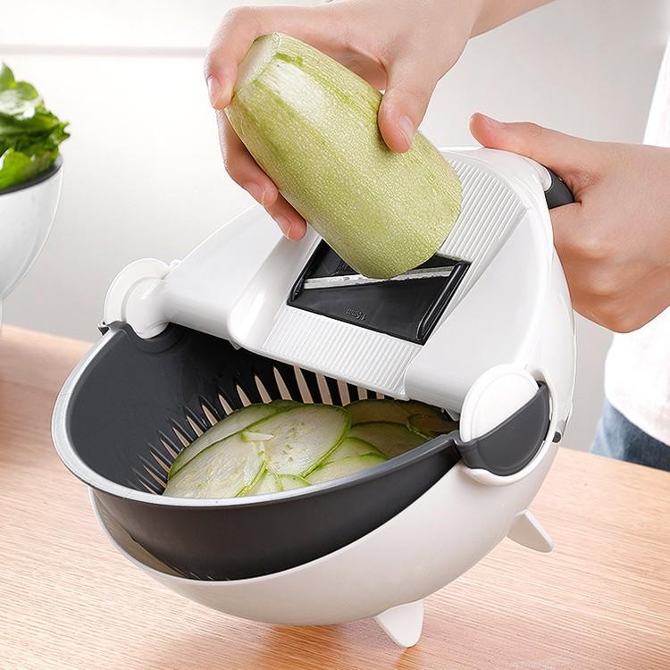 Rổ Bào Rau Củ Đa Năng Thiết Kế Thông Minh Tiện Lợi, Bộ Nạo Rau Củ 9 In 1 Kiểu Dáng Sang Trọng