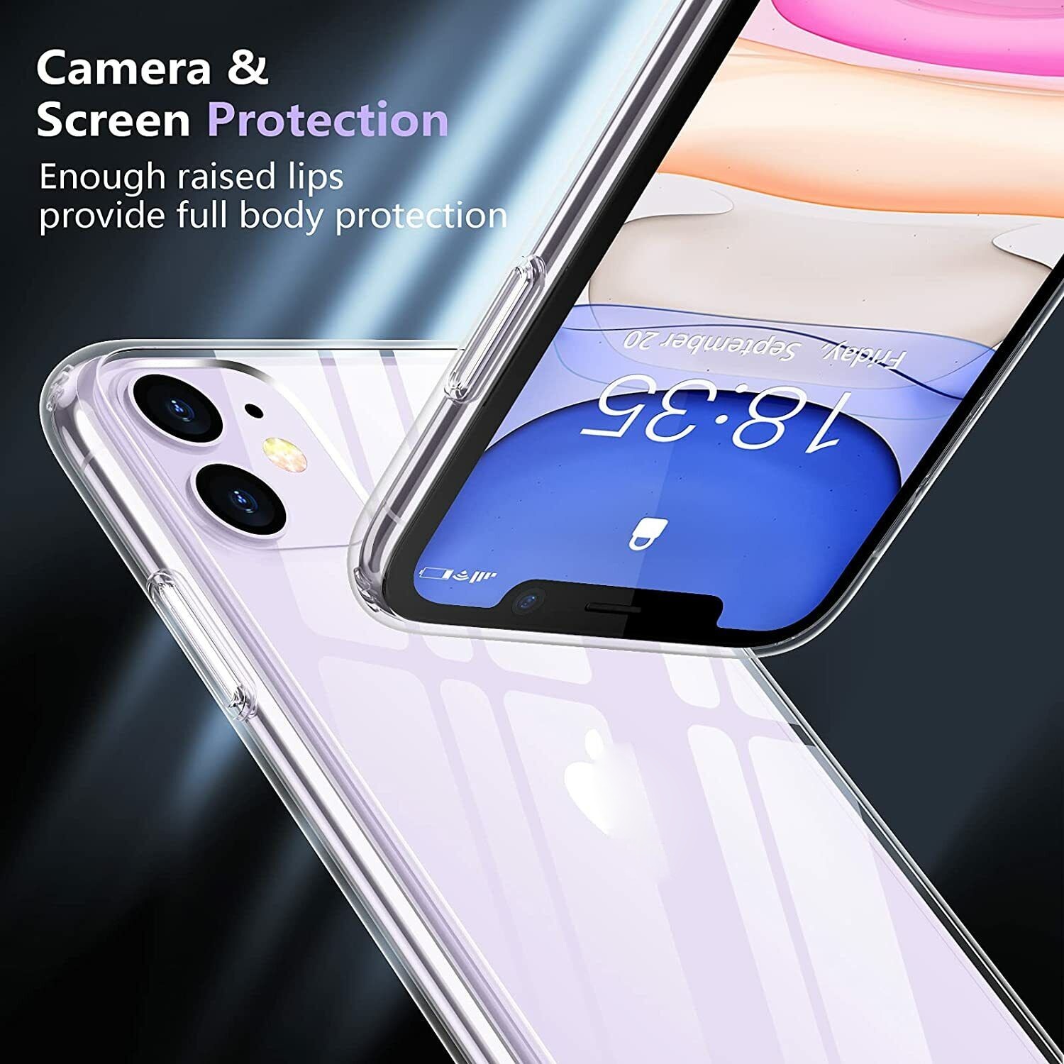 Ốp lưng chống sốc trong suốt cho iPhone 11 hiệu Memumi Glitter siêu mỏng 1.5mm độ trong tuyệt đối, chống trầy xước, chống ố vàng, tản nhiệt tốt - hàng nhập khẩu