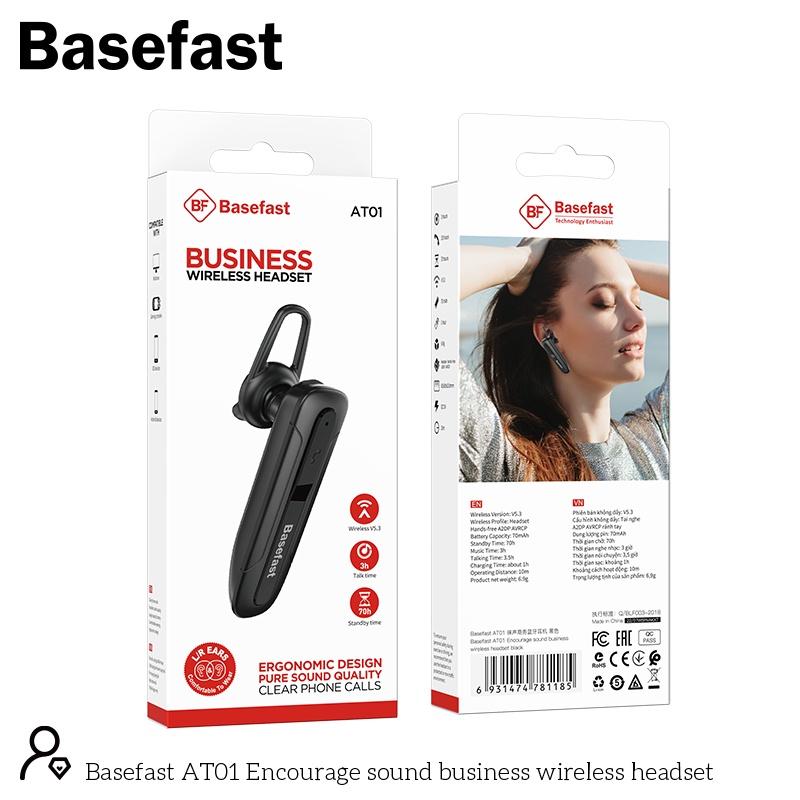 Tai Nghe Bluetooth Basefast AT01 Kèm Mic Đàm Thoại - Hàng Chính Hãng