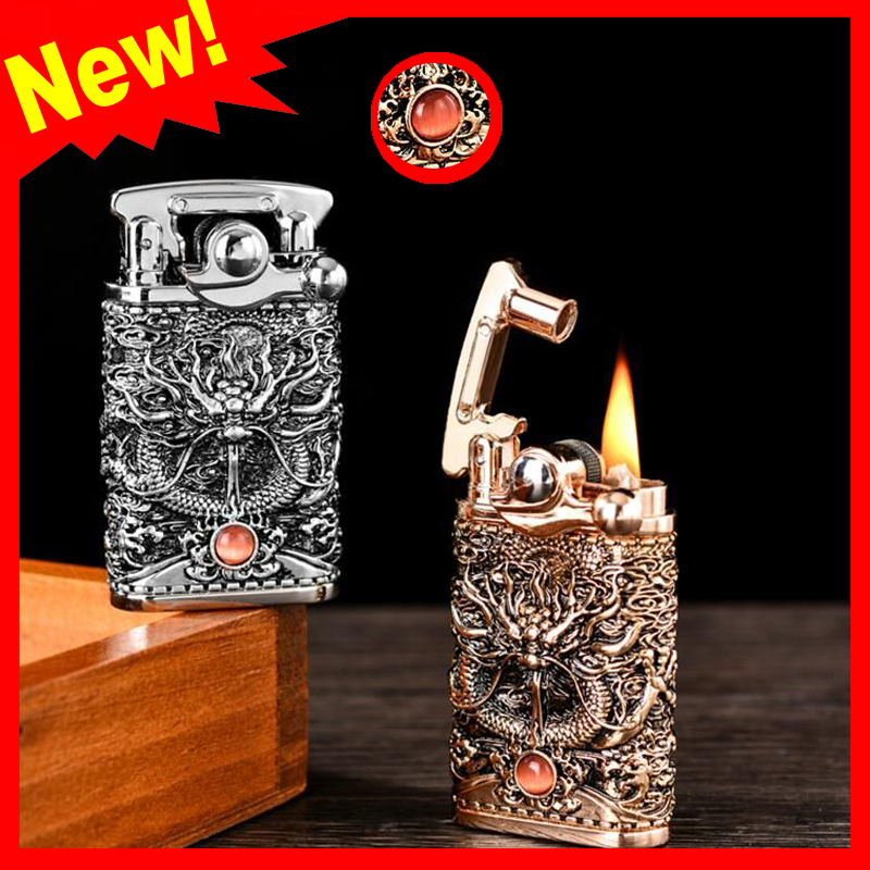 Vỏ Hột Quẹt Bật Lửa Xăng Đá Chief CF018-50 Khắc Hoa Văn Họa Tiết 3D Nổi, Đánh Đá Nhân Tạo Cao Cấp Đẹp Độc Lạ ( Màu Ngẫu Nhiên)