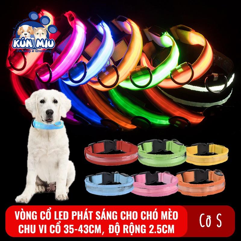 Vòng cổ LED phát sáng, chống đi lạc cho chó Kún Miu