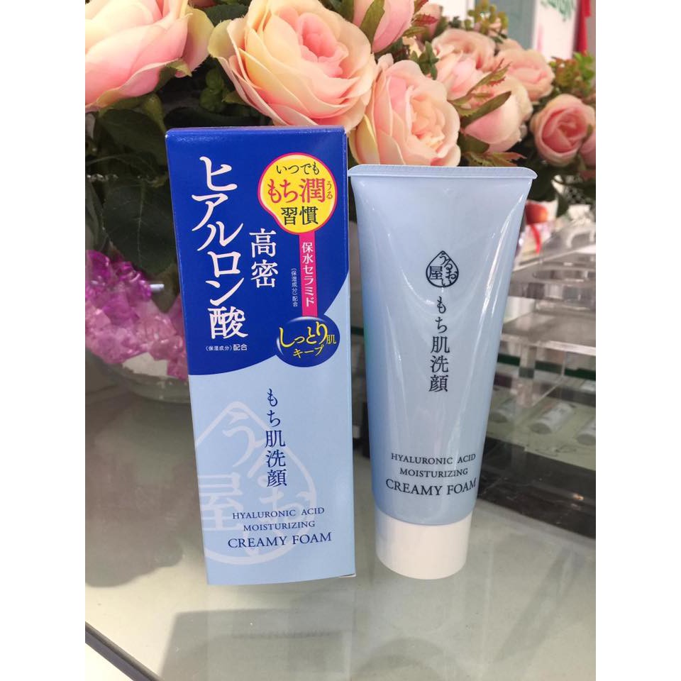 Sữa rửa mặt chống lão hóa Naris Uruoi-ya Hyaluronic Acid Moisturizing Creamy Foam Nhật Bản 100ml + Móc khóa
