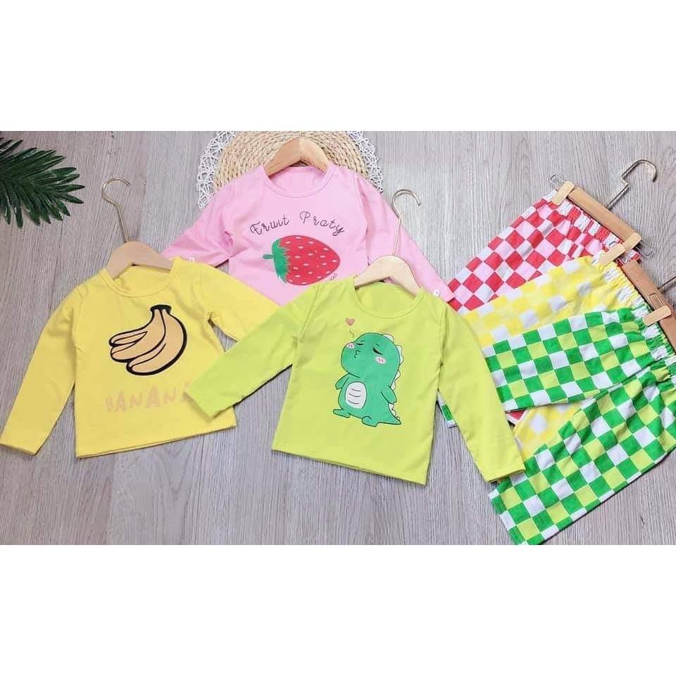 Quần áo bé gái set bộ thu đông họa tiết dễ thương