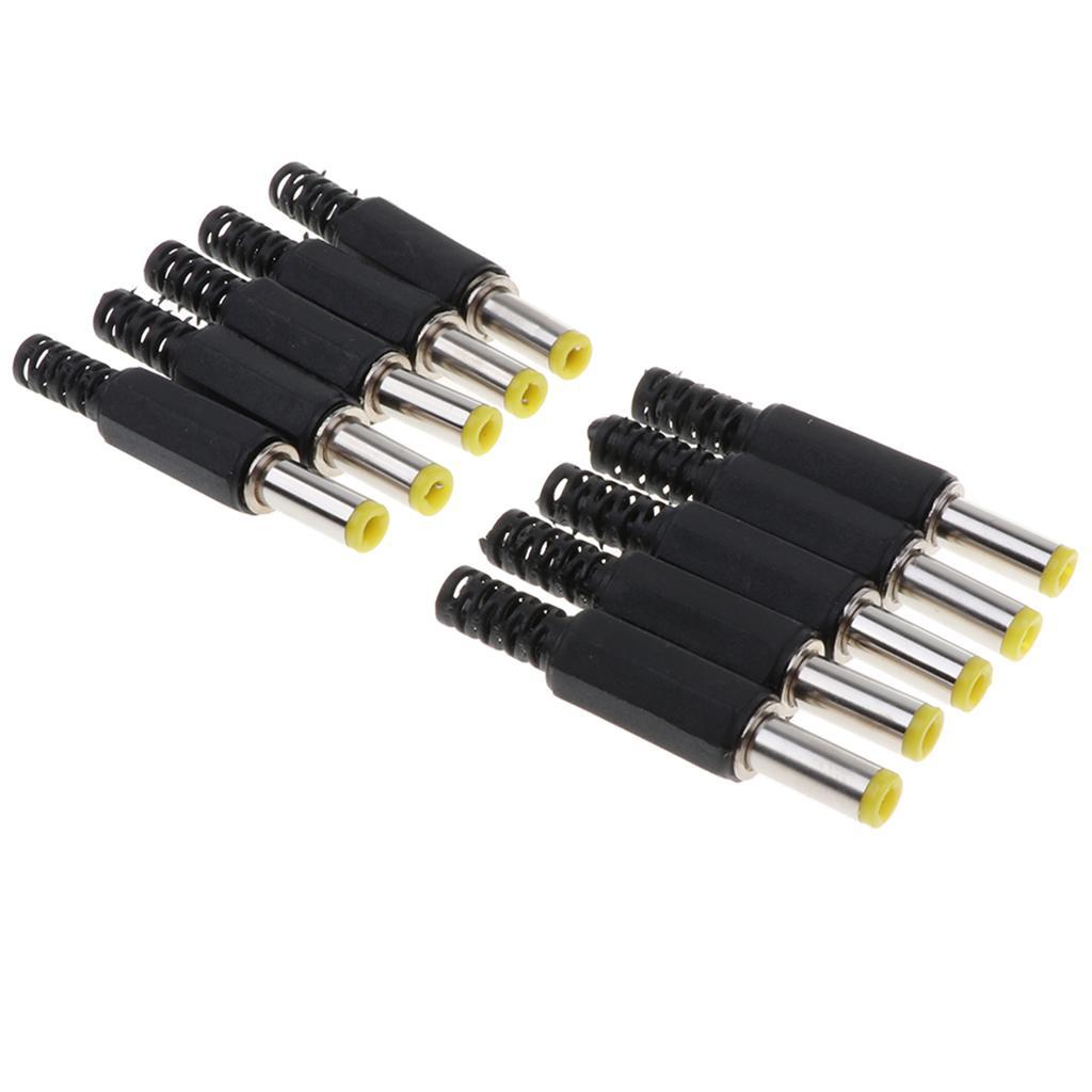 10Piece 5.5x2.5mm DC 5525 Power Male Plug Connector Adapter Black