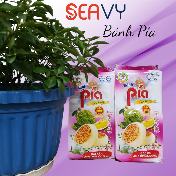Đặc Sản Nha Trang -Bánh Pía Sầu Riêng Đất Phương Nam, Bánh Với Vị Đậu Xanh, Khoai Môn, Chay Thịt Lạp Trứng Muối Seavy gói 400g