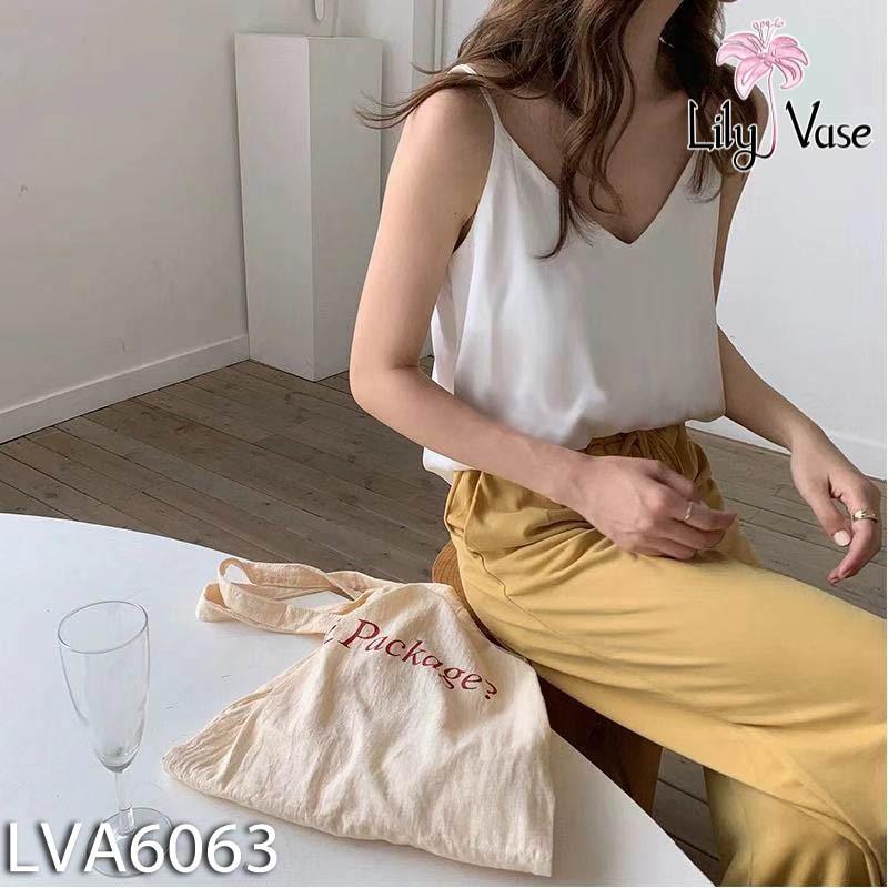 Áo 2 dây trơn basic dáng suông chất vải lụa trượt mềm mượt nhẹ mát cho ngày hè Lily Vase