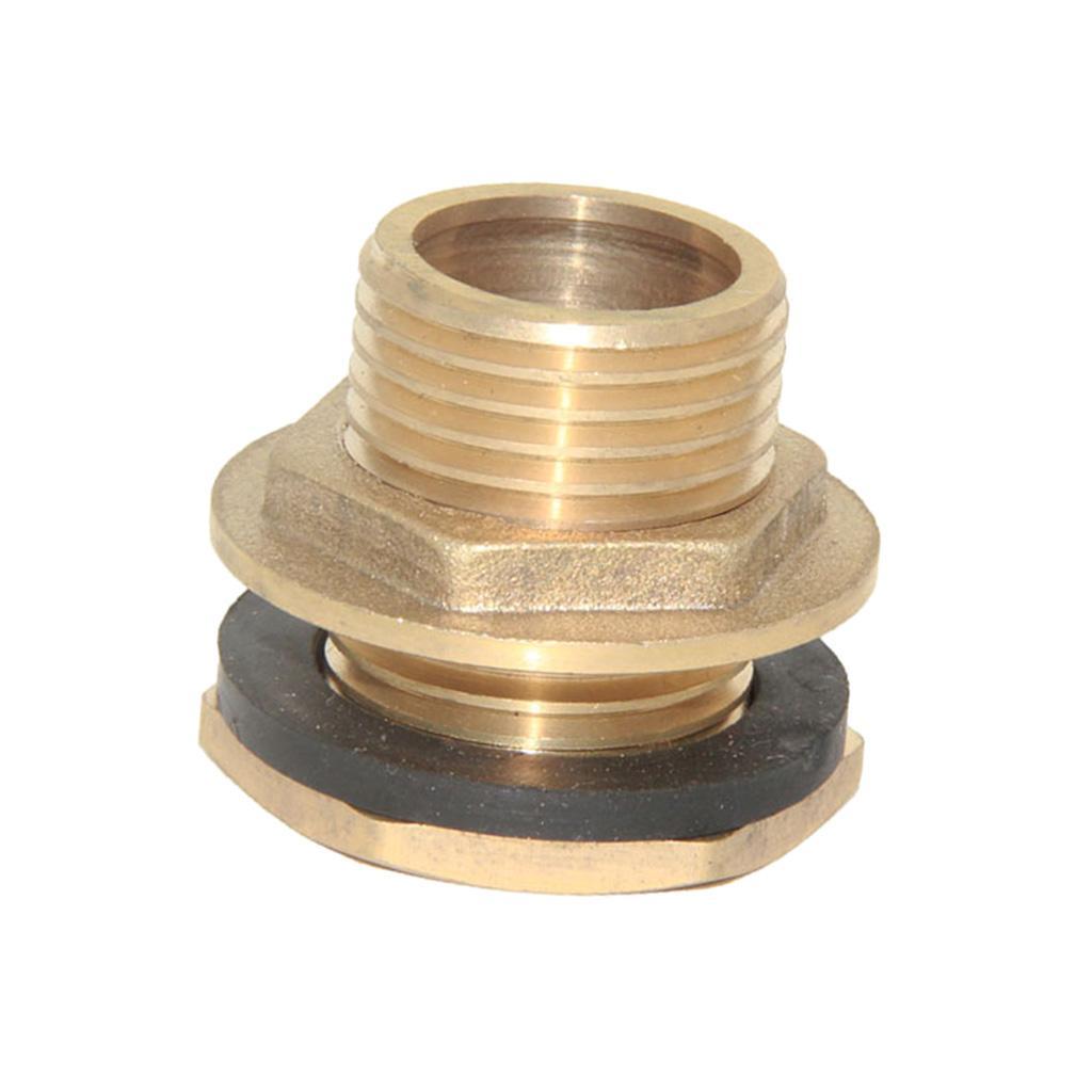 2x DN15 Brass Water Tank Hose Connector Cistern Pipe Connector Tube Joiner
