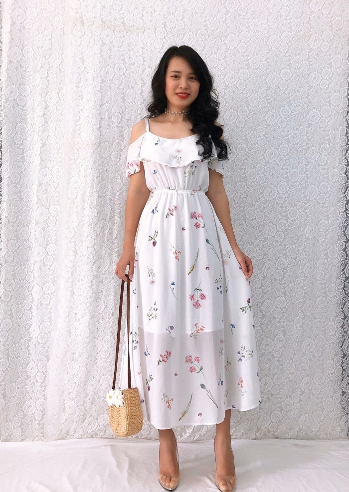 Đầm maxi 2 dây hoa nhí cực xinh GR175