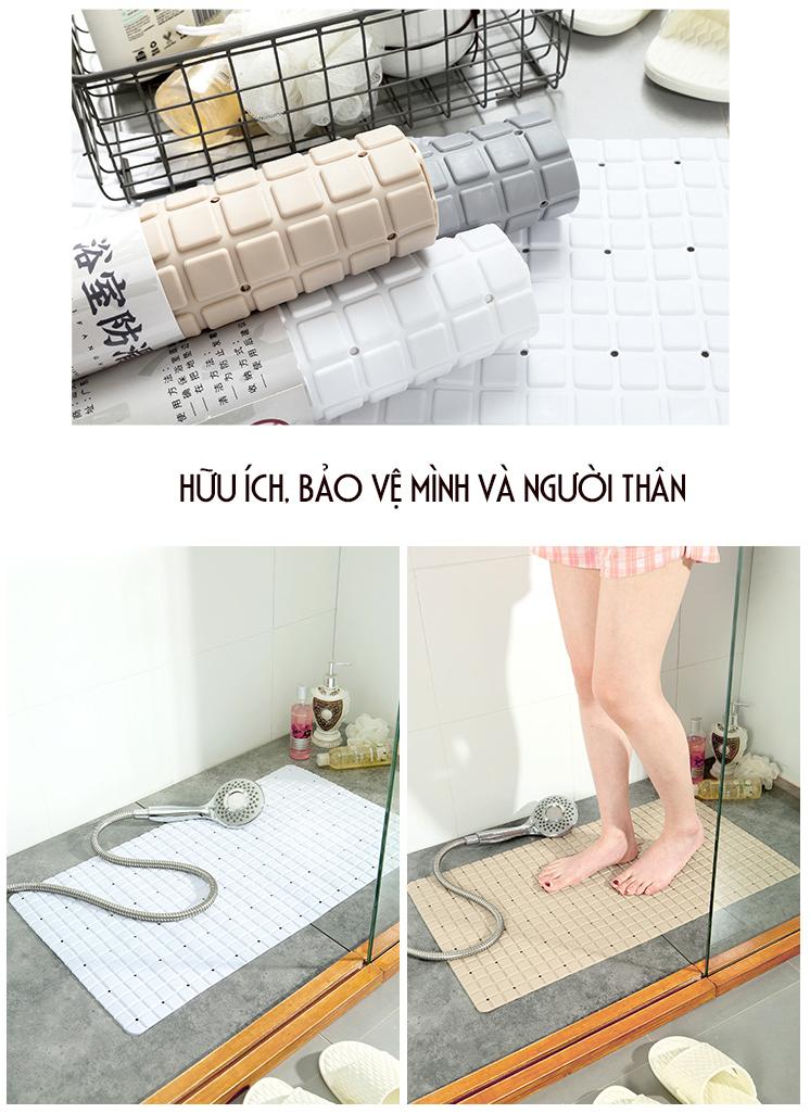 Thảm PVC Lót Sàn Nhà Tắm, chỗ đứng rửa bát nhà bếp Chống Trơn Trượt - loại mới MS11- nhiều màu