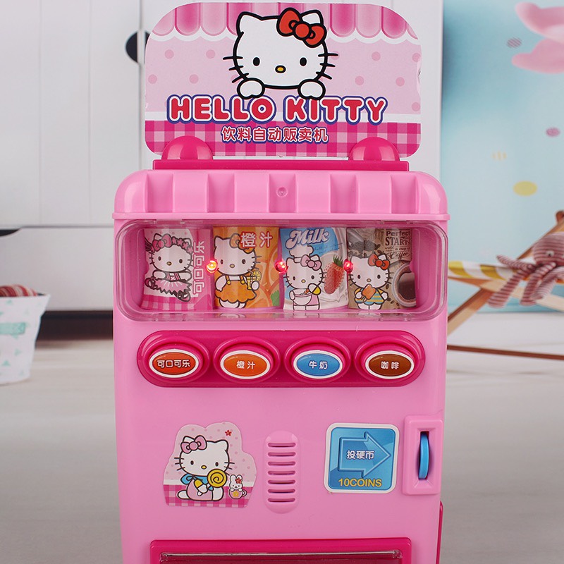 Máy bán nước ngọt tự động hello kitty , elsa 2 màu - HỘP QUÀ TẶNG CHO BÉ